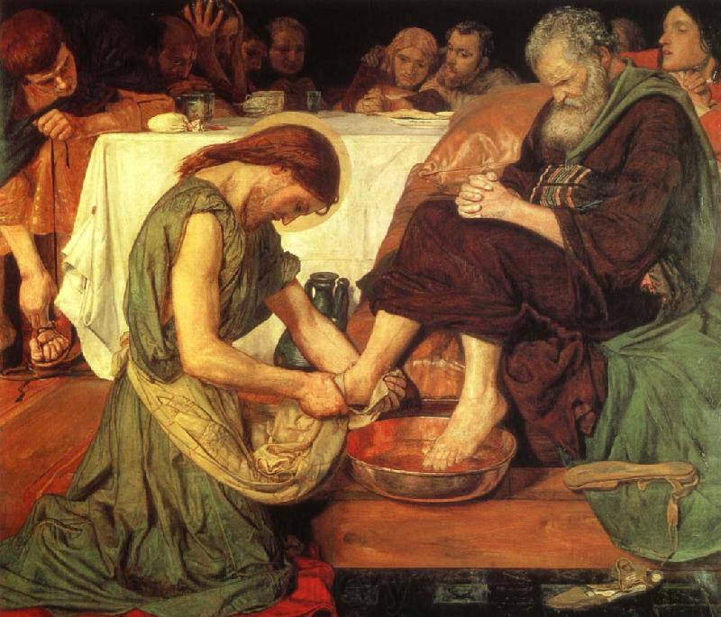 Ford Madox Brown Jesus Washing Norge oil painting art